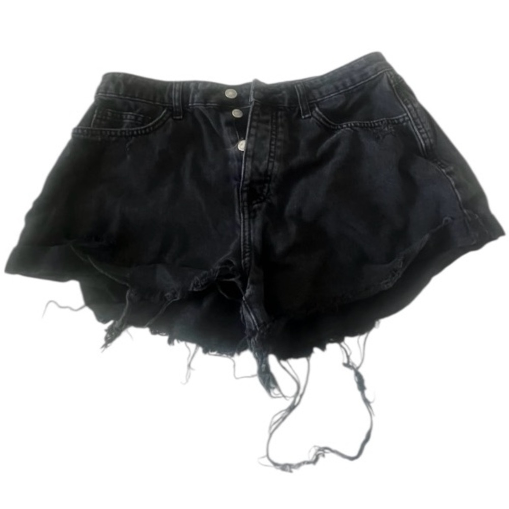 Forever 21 Black Distressed Jean Shorts